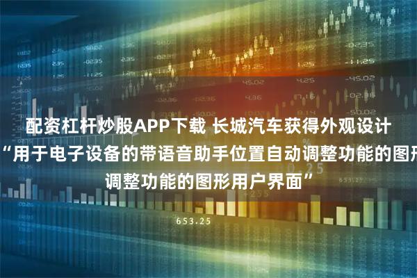 配资杠杆炒股APP下载 长城汽车获得外观设计专利授权：“用于电子设备的带语音助手位置自动调整功能的图形用户界面”