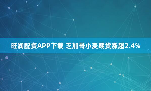 旺润配资APP下载 芝加哥小麦期货涨超2.4%